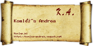 Komlós Andrea névjegykártya